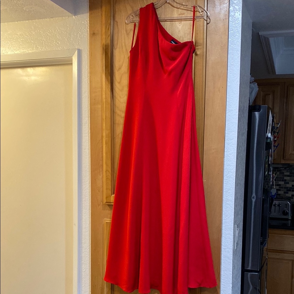 Giorgio Armani Red Asymmetrical One Shoulder Gown
